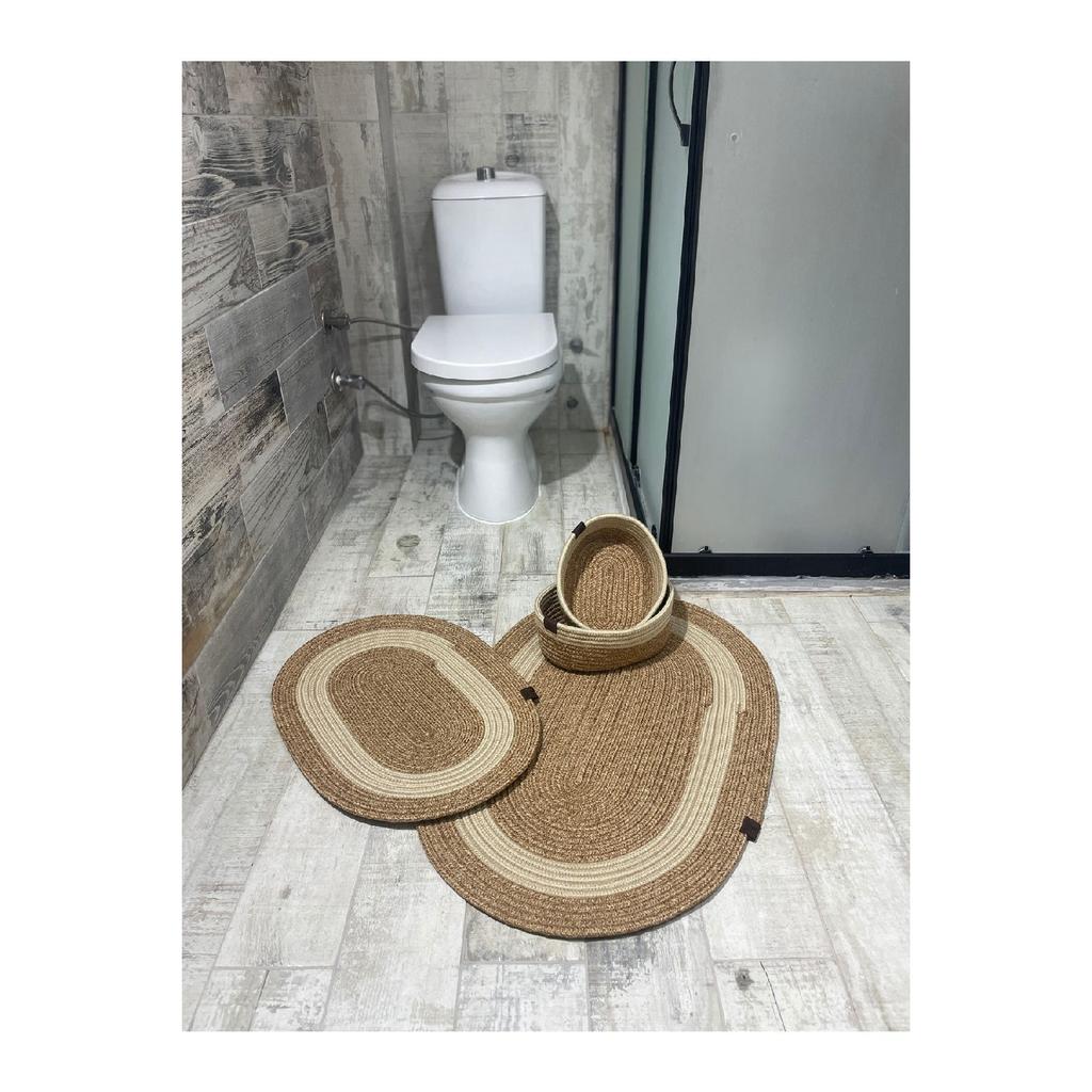 Iuta, răchită, set covoraș de baie, set coș de baie, set covoraș