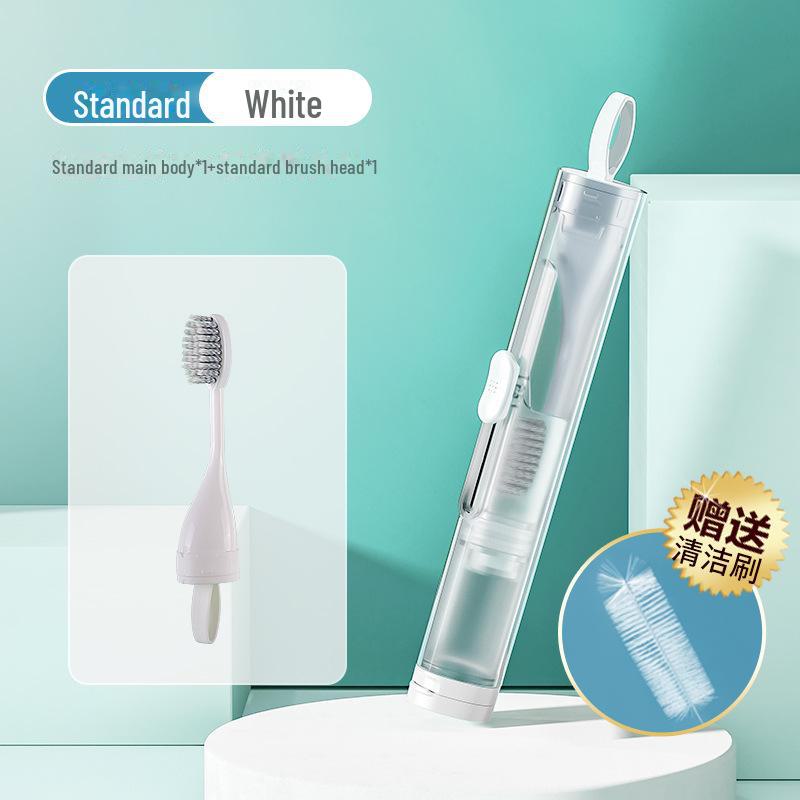 

Портативная ортодонтическая зубная щетка со встроенной зубной пастой и мягкой щетиной для межзубных промежутков при брекетах и коррекции зубов Standard brush head set + free cleaning brush белый