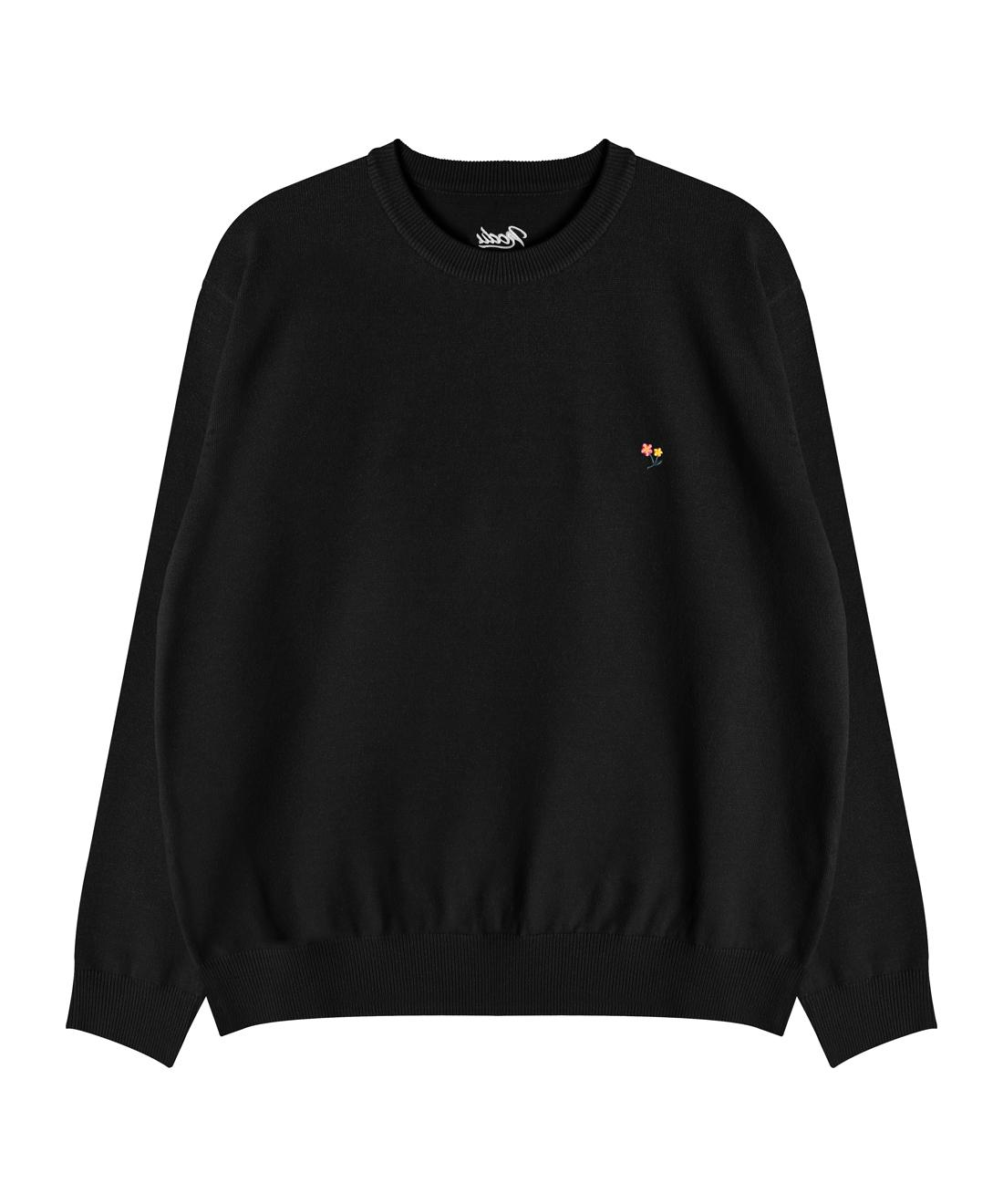 Nod You Signature Flower Soft Knit [Black] M