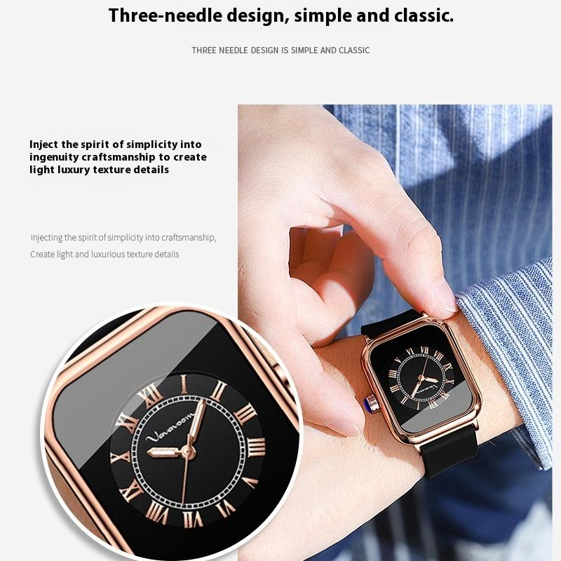 VA VA VOOM Watch Women's Business Casual Waterproof Silicone Strap Quartz Watch Temperament Women's Watch