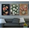 Vintage Flower Still Life Rose Country Farmhouse Poster Print Wall Art Pictures Canvas Oil Painting Living Room Home Decor Gift