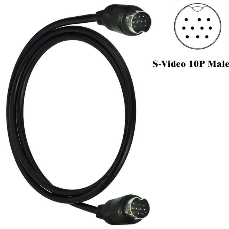 3/1.5/1/0.5m S-video Cable Male To Male 10Pin Mini DIN Computer Connector TV Cable For Projector VCR DVD Nickel Plated