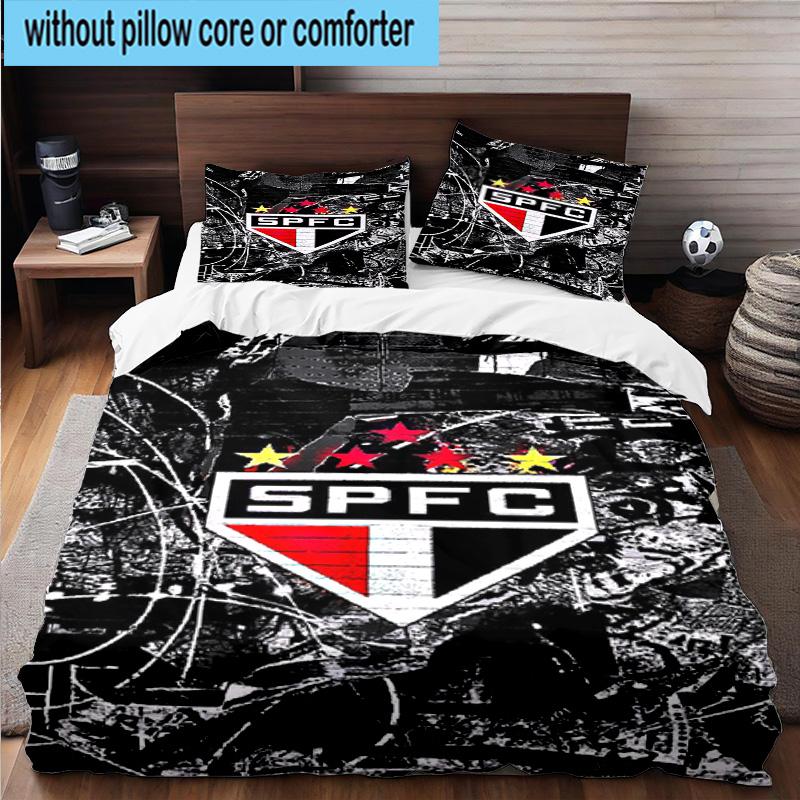 3pcs Spfc Team Crest Design Printed Bedding Set Duvet Cover Closure Includes 1 Duvet Cover & 2 Pillowcases Bedding Sets Home Decor Gifts
