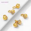 18K Gold Plated Inlaid Zircon Ball Pendant Charms,Brass Decorative Pendants,Charms For Bracelet,DIY Jewelry Making Accessories