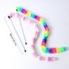 2 Pieces Cats Toy Wand Teaser with Bell Plush Strip Toy Interactive for Indoor Cats Gift for Kitten Playing Exercisin