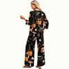 Women's Casual 2 Piece Outfit - Crewneck 3/4 Sleeve Loose Fit Top and Long Pants