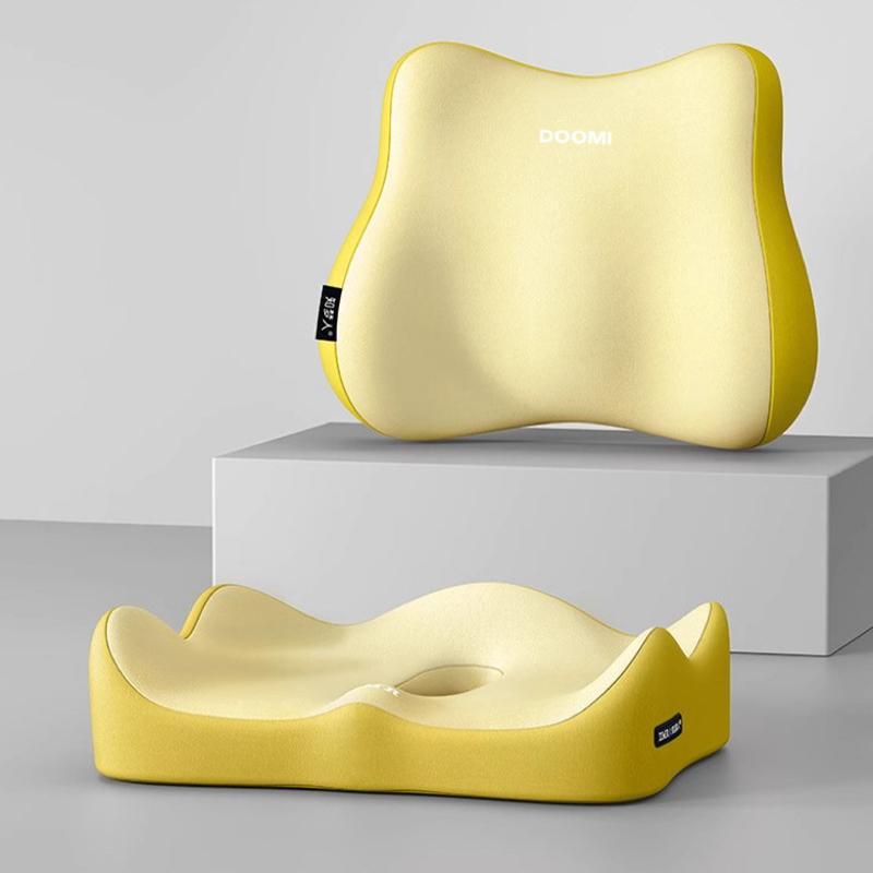 Office Seat Cushion Backrest Integrated Seat Cushion For Lumbar Support Pressure Relief Memory Foam Seat Cushion
