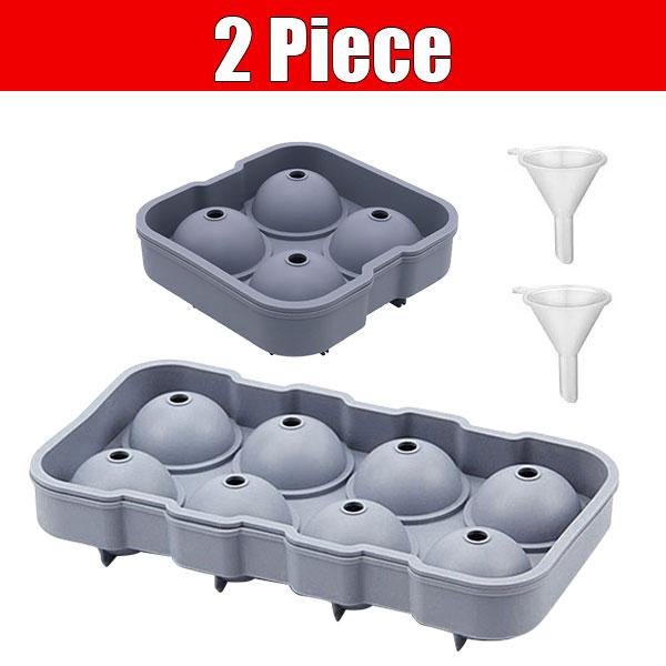 Large Sphere Ice Cube Molds 4/8 Grid Whiskey  Mold Leak-free Round  Cube Mold Easy Fill & Release  Ball Maker Tools