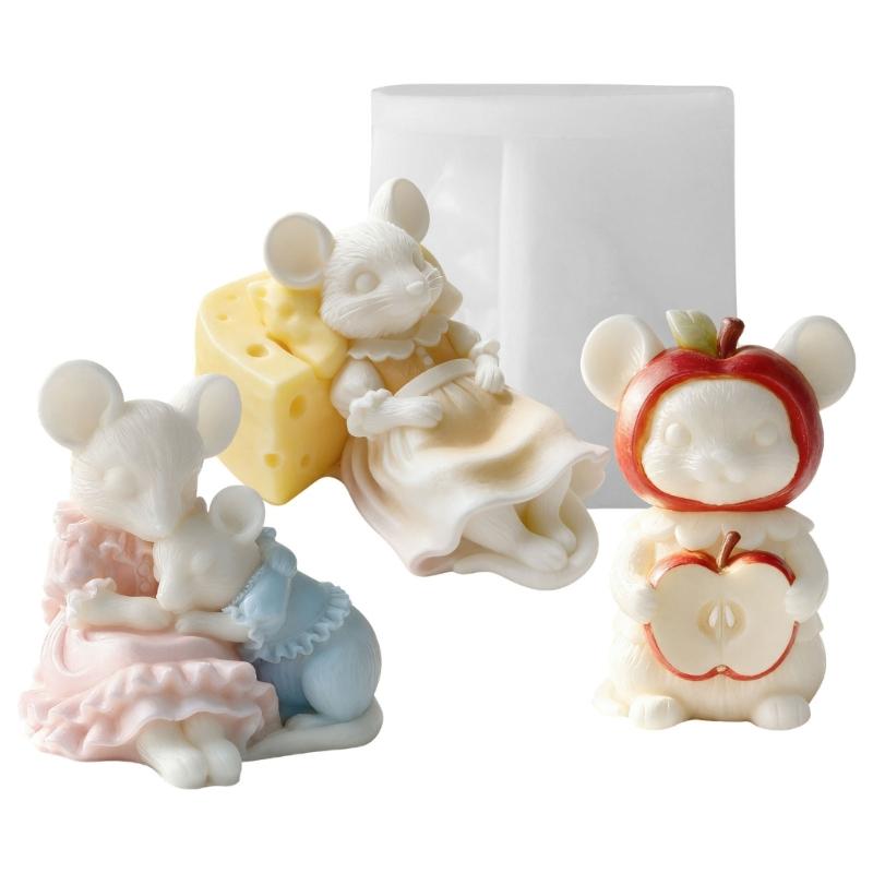 Stereoscopic Mouse Candle Making Silicone Mold Food Safe Easily Release Perfect For DIY Enthusiasts Gift Crafting