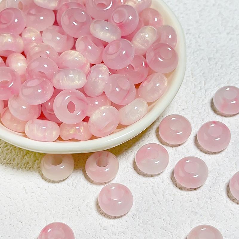 14x8mm Sparkle Resin Beads 10pcs Big Hole DIY Charms Halation Texture Earrings Bracelet Necklace Handicrafts for Jewelry Making