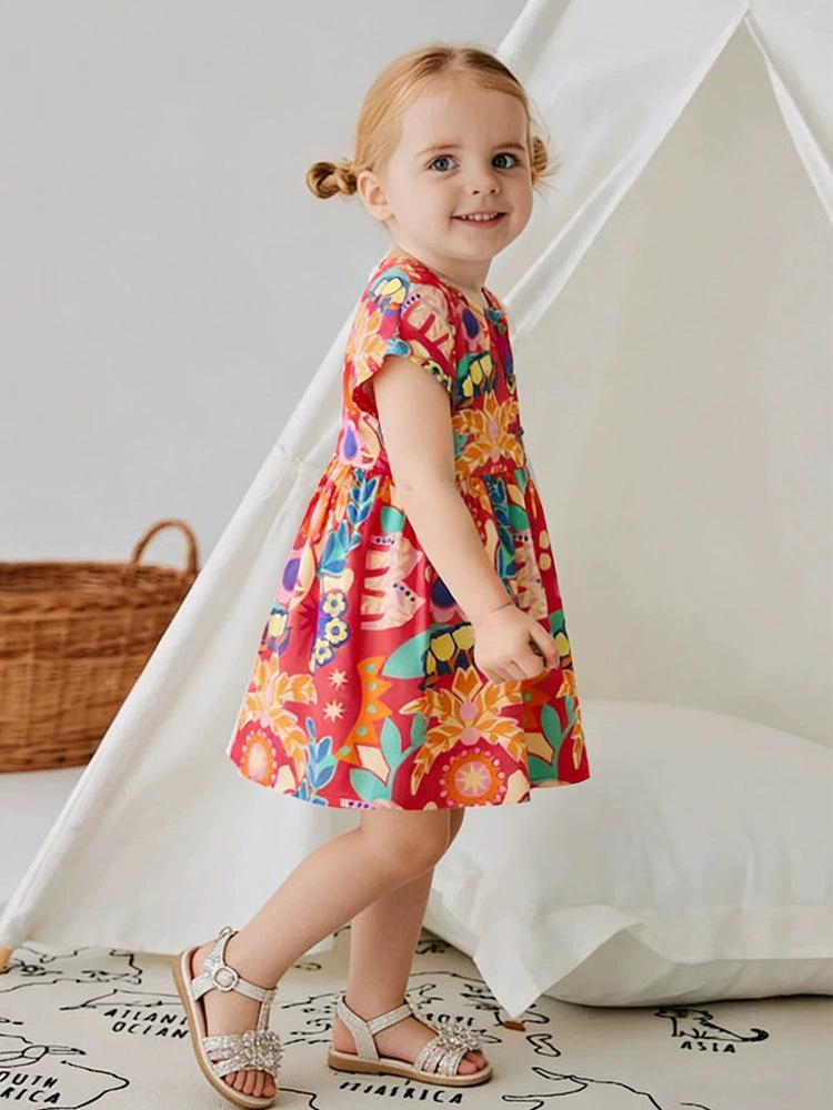 Girls' Cartoon Princess Dress - Cotton Short Sleeve Summer Fashion