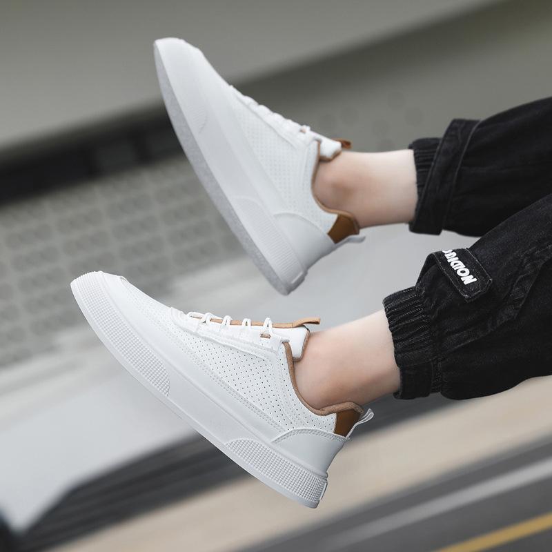 Men's shoes summer 2025 new trend versatile breathable sports and leisure board shoes platform men's white shoes