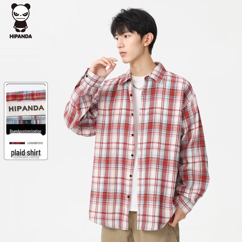 HIPANDA Men s Plaid Long Sleeve Casual Shirt 2XL