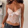 Spicy Girl Tank Top Fashion Summer Lace See-through Sexy Suspenders Silm Chest-Flattering Sexy Vest