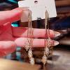 2022 S925 Silver Hollow Leaf Diamond Tassel Stud Earrings - Light Luxury Fashion Jewelry