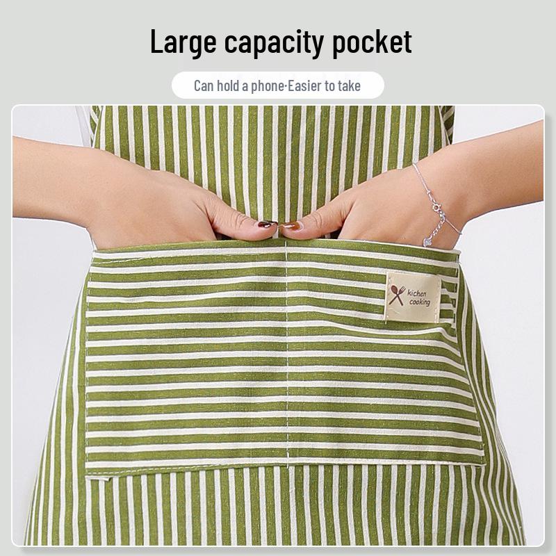Unisex Korean Style Summer Kitchen Apron - Breathable Cotton Waist Smock for Cooking