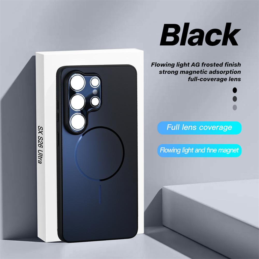 For Magsafe Ultrathin Magnetic Phone Case For Samsung Galaxy S26 Ultra S25 Ultra Plus Wireless Charge Metallic Paint Back Cover