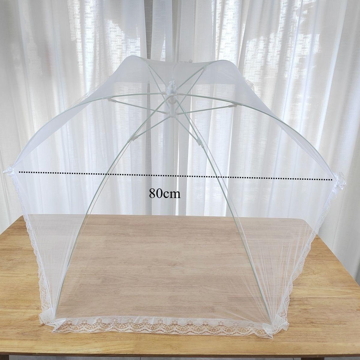 

Моющийся сетчатый чехол для еды, складной бытовой зонтик для еды, пикника, барбекю, вечеринки, москитная сетка от мух, палатка, кухонные гаджеты 80cm-1pcs белый