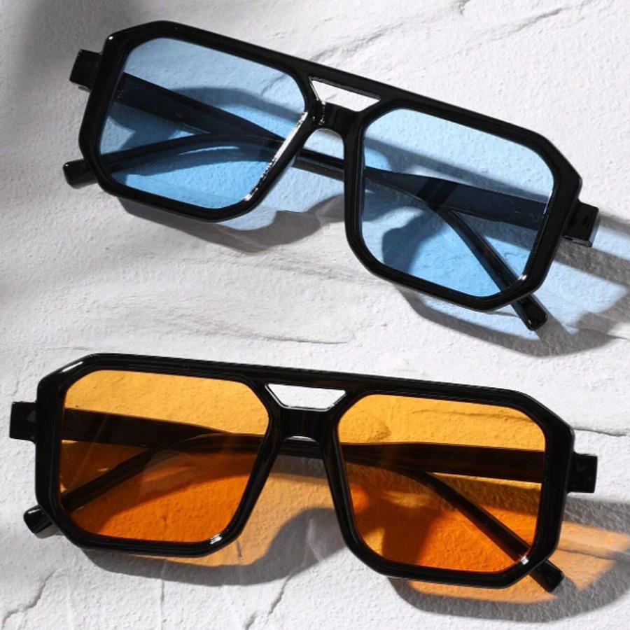 2KS Retro Styl Čtvercové módní Pánské sluneční brýle Outdoorové sporty Dovolená Pláž Léto Dekorativní brýle