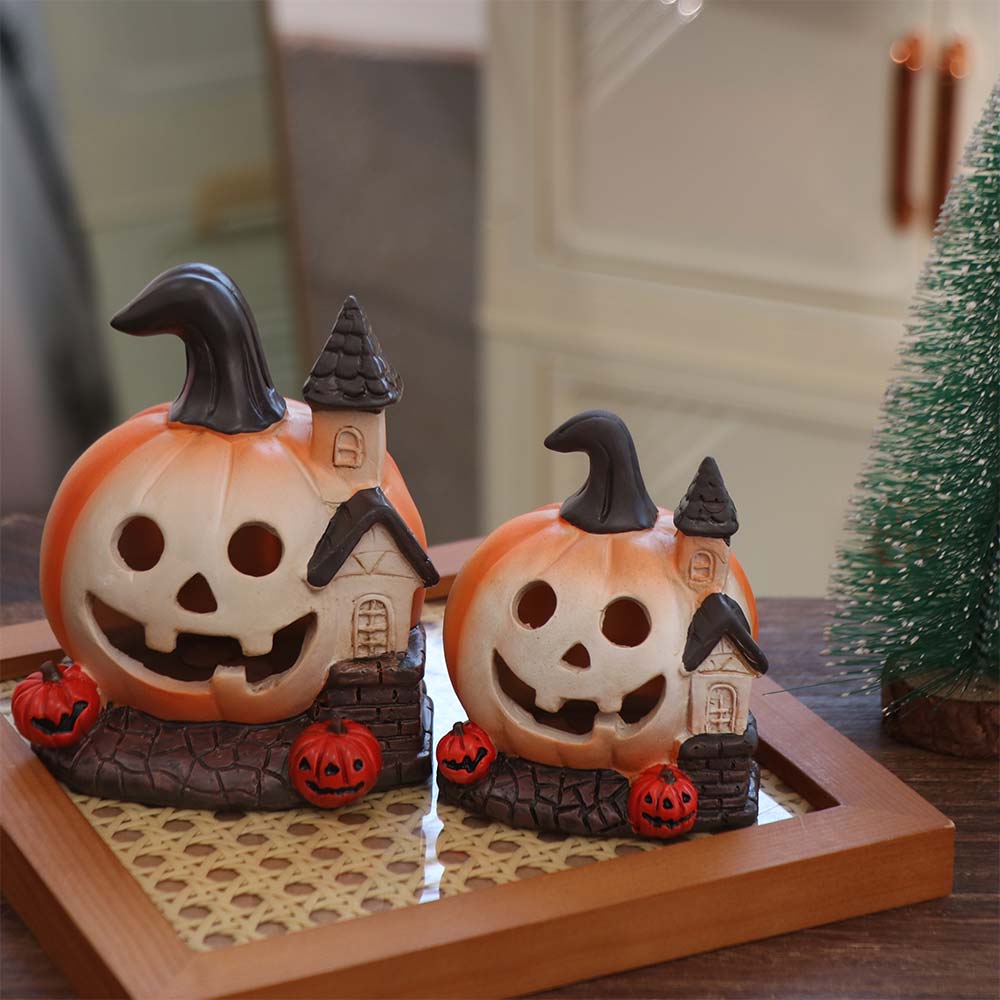 Scary Halloween Pumpkin House Unique Haunted House Ornaments Pumpkin Sculpture  Festival Decor