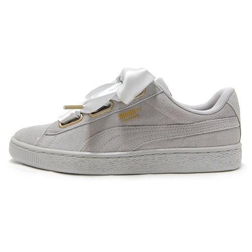 PUMA Suede Heart Satin Low Tops Skateboarding Shoes Unisex Gray Men s 362714-02 EU 37.5
