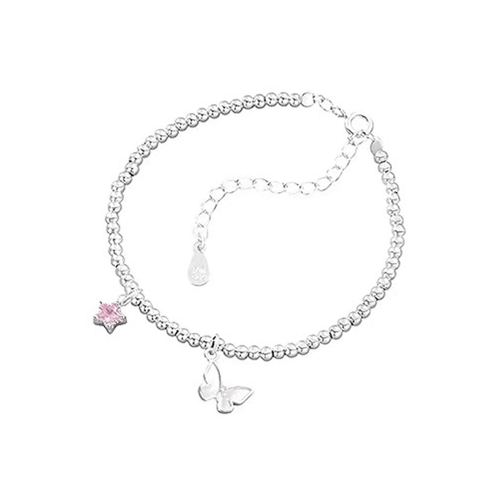 S999 Sterling Silver Butterfly Star Bracelet - Light Luxury Korean-Style Jewelry for Girls