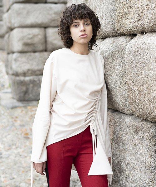 Avamolly Marend Shirred Blouse_Ivory Beige/Free