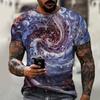 Summer new men's T-shirt 3D printed T-shirt God's Eye mysterious space short sleeved fashion trend plus size top