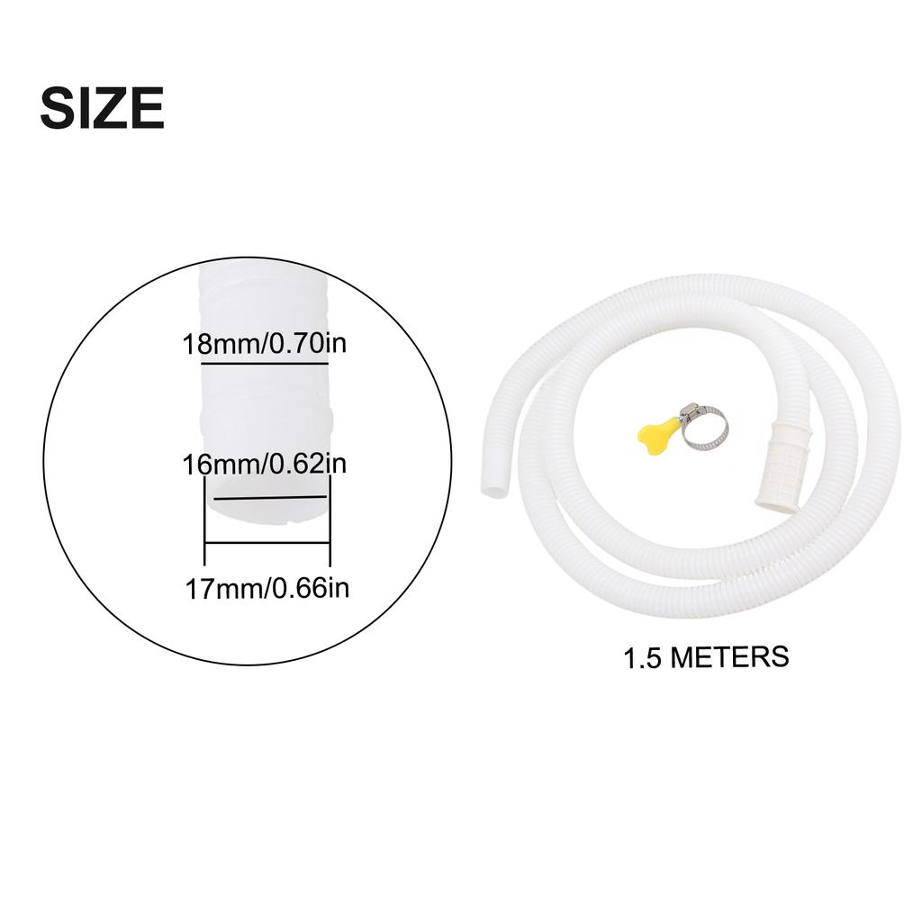Hose Water Inlet Pipe Air Conditioner Parts W Stainless Steel Clamp Washing Machine White Fittings Replacement