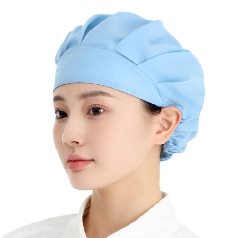 Unisex Oil Fume Proof Catering Cap Hygienic Dustproof Adjustable Chef Hat Flat Top Cotton Kitchen Work Hat Restaurant Kitchen