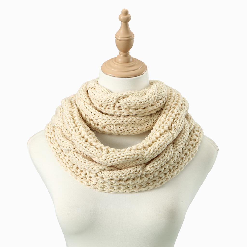 New Winter Knitted Ring Scarf Woman Men Warm Circle Loop Sccarf Thick Neck Warmer Neckerchief Soild Color Muffler Scarves