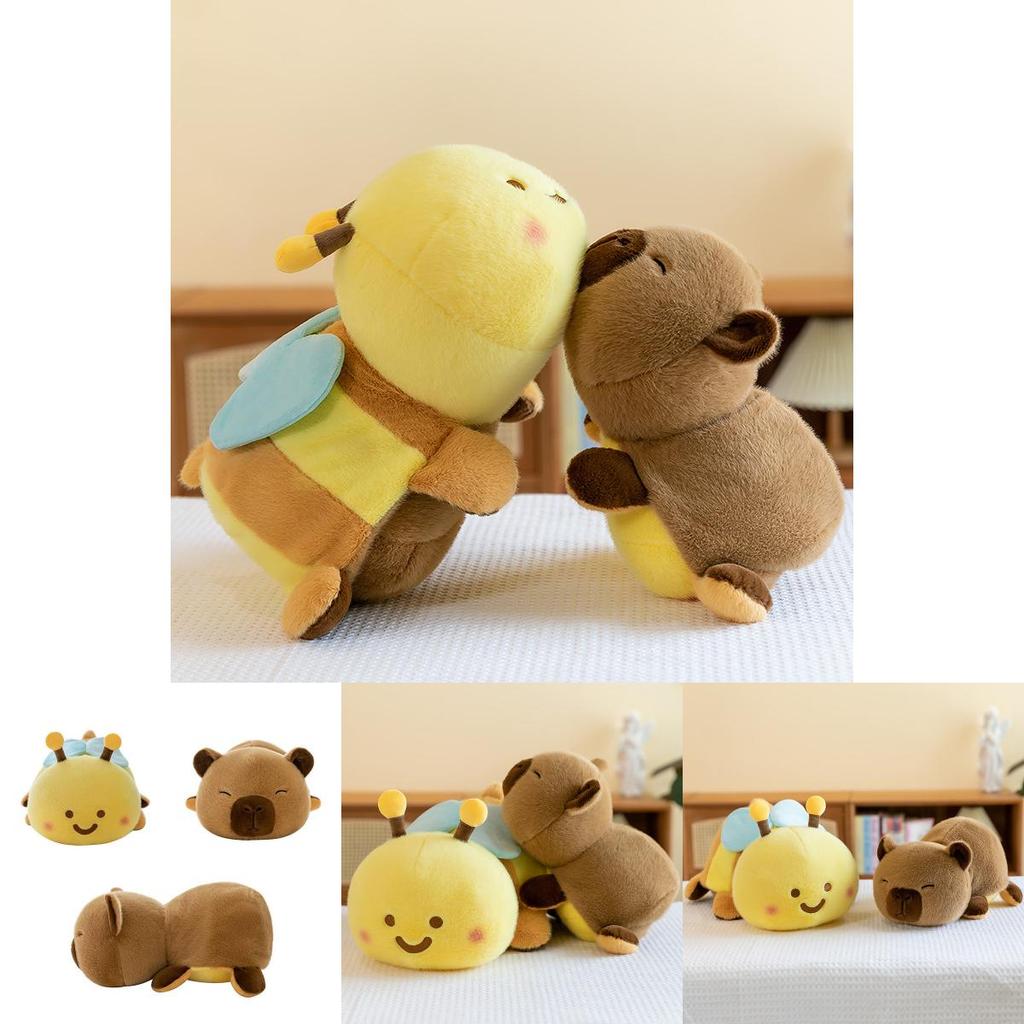 Adorable Capybara Turns Into Bee Stuffed Toy Doll Pillow Perfect For Children Gifts