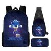Backpack, Primary School Student Animation Schoolbag, Cartoon Backpack, Satchel, Pencil Bag, Three-Piece Set.