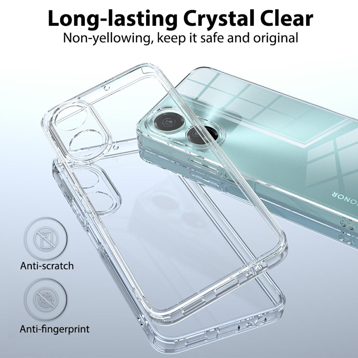 

For Honor X5 Plus Clear Phone Case TPU+Acrylic Shockproof Phone Back Cover Style A