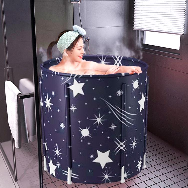 Foldable Adult & Children's Padded Soaking Tub - Large Size, Full Body, Sweat Steaming Bath Bucket
