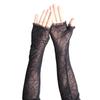Gothic Lolita Mädchen Schwarz Spinnennetz Handschuhe Fingerlos Spitze Netz Fäustlinge Punk Harajuku Frauen Sexy Halbfingerlänge Ärmel Neu