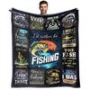 Fish Print Blanket Gift For Fishing Lovers Flannel Blanket Sofa Blanket