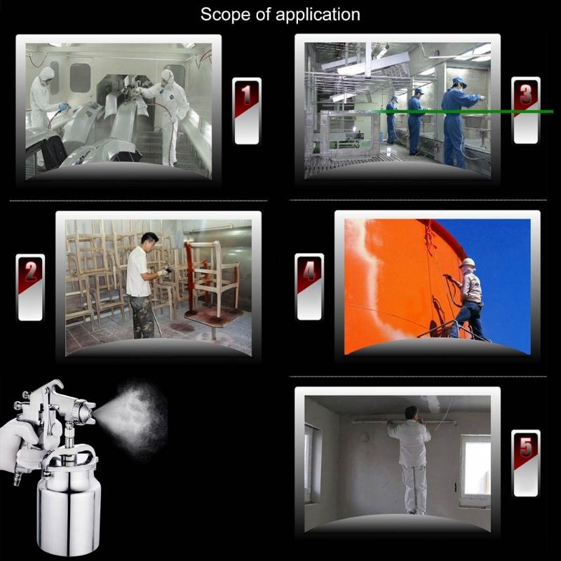 Siphon Feed Sprayer Guns for Piant with 2mm Nozzle, 1000cc Cup  for Car & House Painting Pneumatic Sprayer