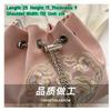 Women Chain Shoulder Bag Chinese Style Fashion Soft Embroidery Drawstring Bucket Bag Casual Pleatd Daily Party Crossbody Bags