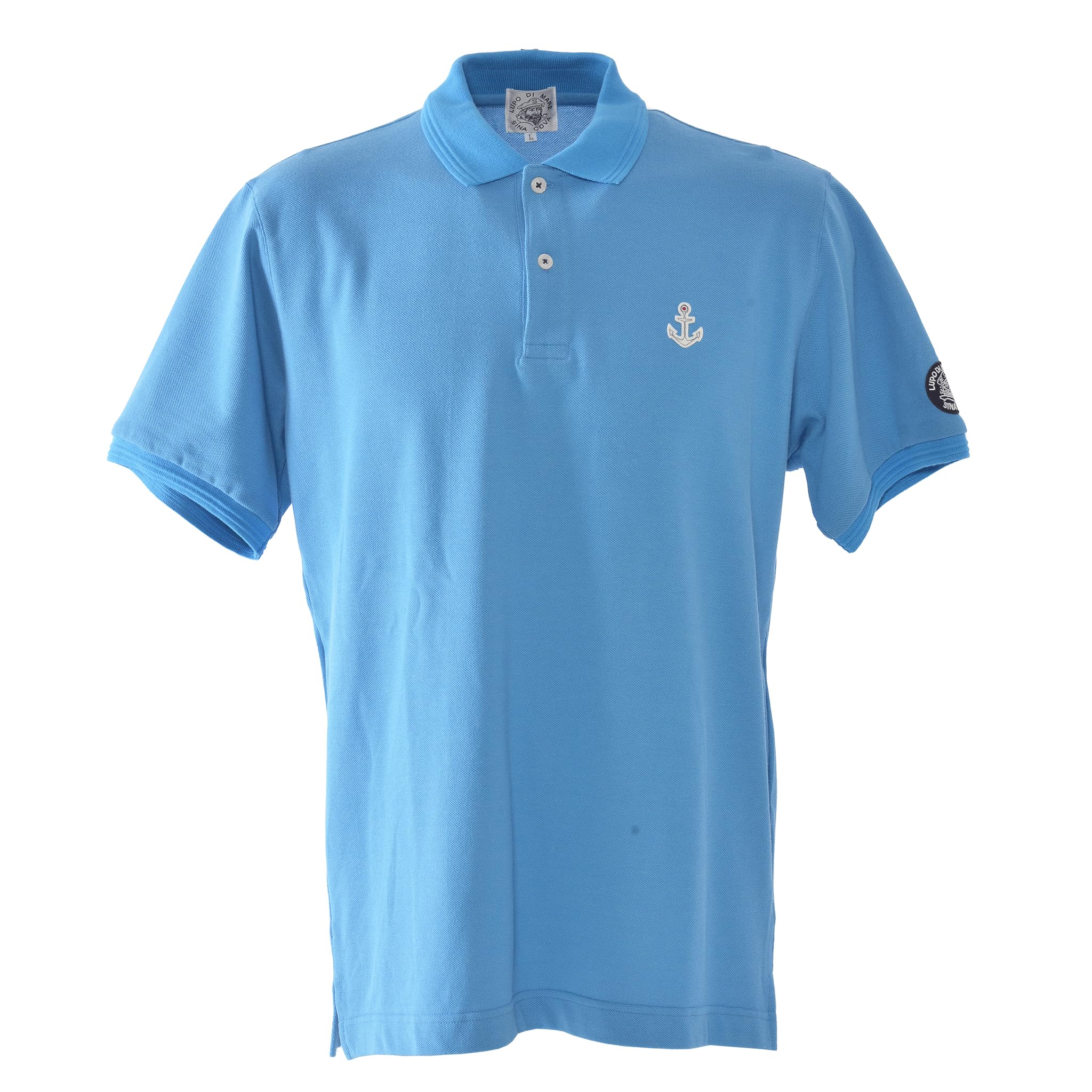 

Sinacova Short Sleeve Polo Anchor Classic 10000590260L Men s Shirt, 100% Cotton, Pique, Patch, Simple, Design, синий