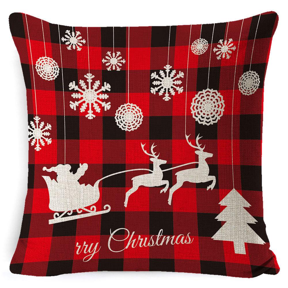 New Christmas Pillow Cover Four-piece Set Pillow Cushion Office Lumbar Backrest Decorative Backrest