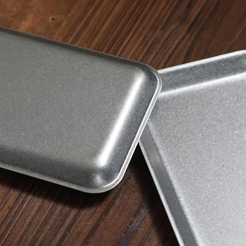 Steak Tray 304 Stainless Steel Antique Square Tray Creative Restaurant Display Dinner Plates Retro Style Dessert Barbecue Plate