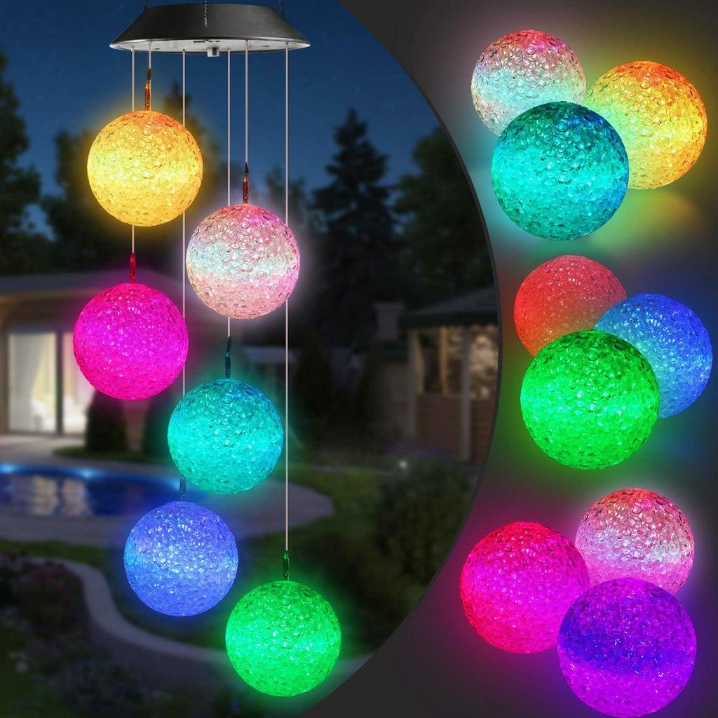 Solar Wind Chime: Seven-Color Gradient Waterproof Garden Lamp for Outdoor Decoration