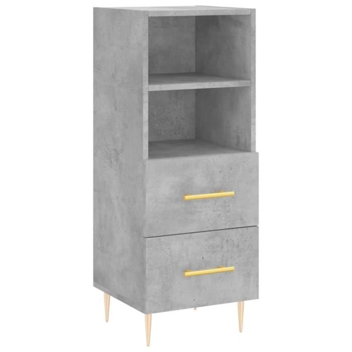 VidaXL Buffet Gris béton 34,5x34x90 cm Bois d'ingénierie 828656