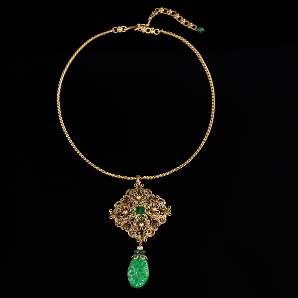 Direktlieferung Mittelalterlicher Vintage Schmuck Nischen Design Französische Retro Schlüsselbein Kette Halskette Halskette Neu