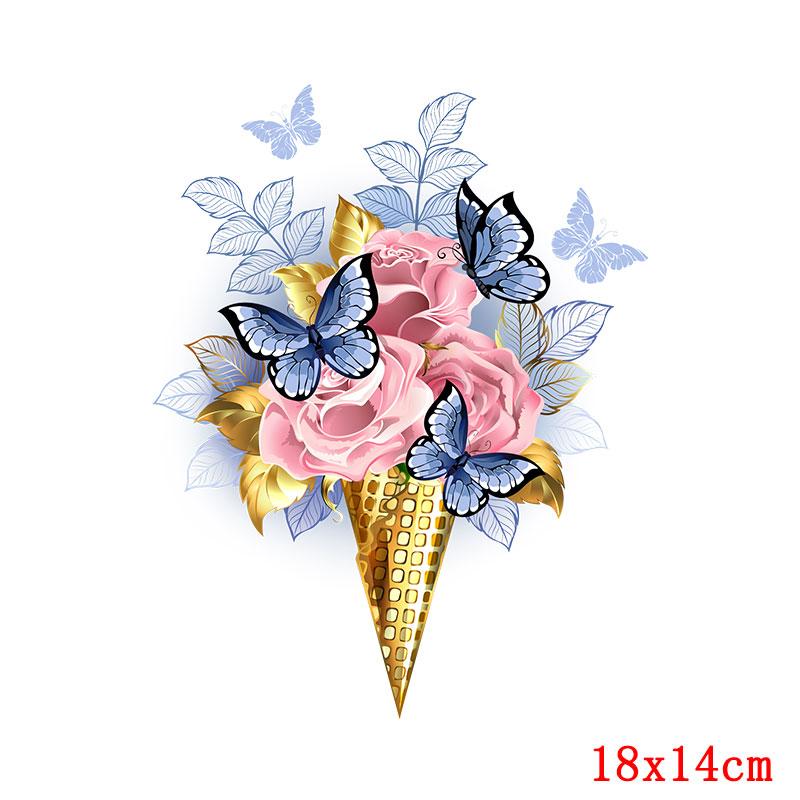 Cartoon Animal Applique Iron On Transfer Funny Pumpkin Heat Transfer Patch For Clothes Hippie Cat Thermal Stickers On Clothes