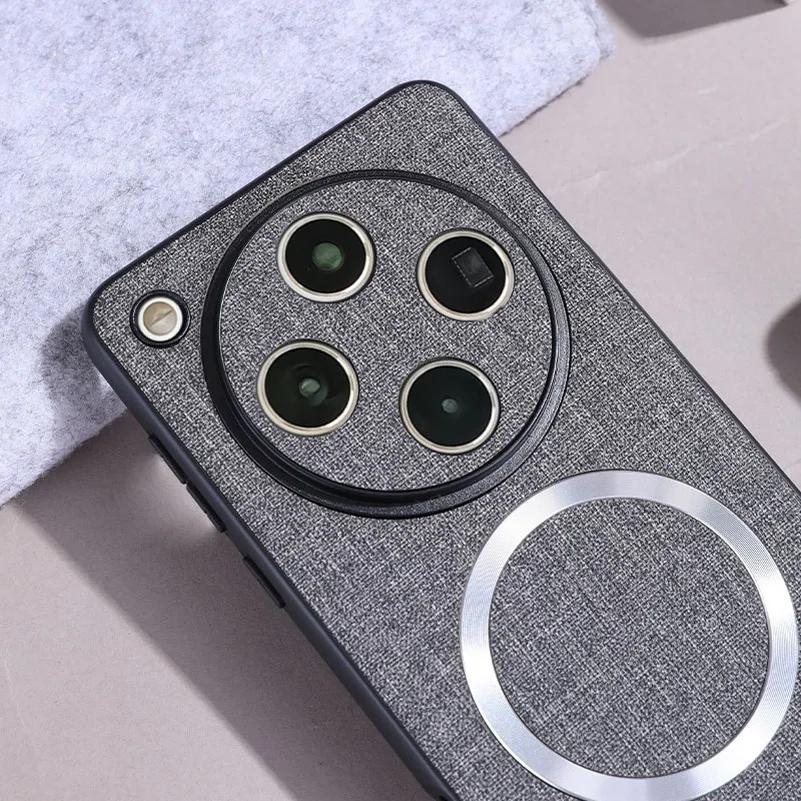 Für Magsafe Plain Leder Fall für OPPO Finden X8 Pro X7 Ultra Matte Magnetische Drahtlose Lade Stoßfest Schützen Abdeckung