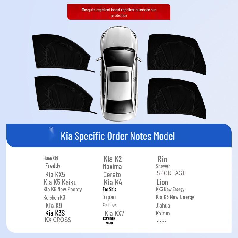 Car Window Sunshade & Anti-Mosquito Mesh Curtain for Privacy and Insect Protection
