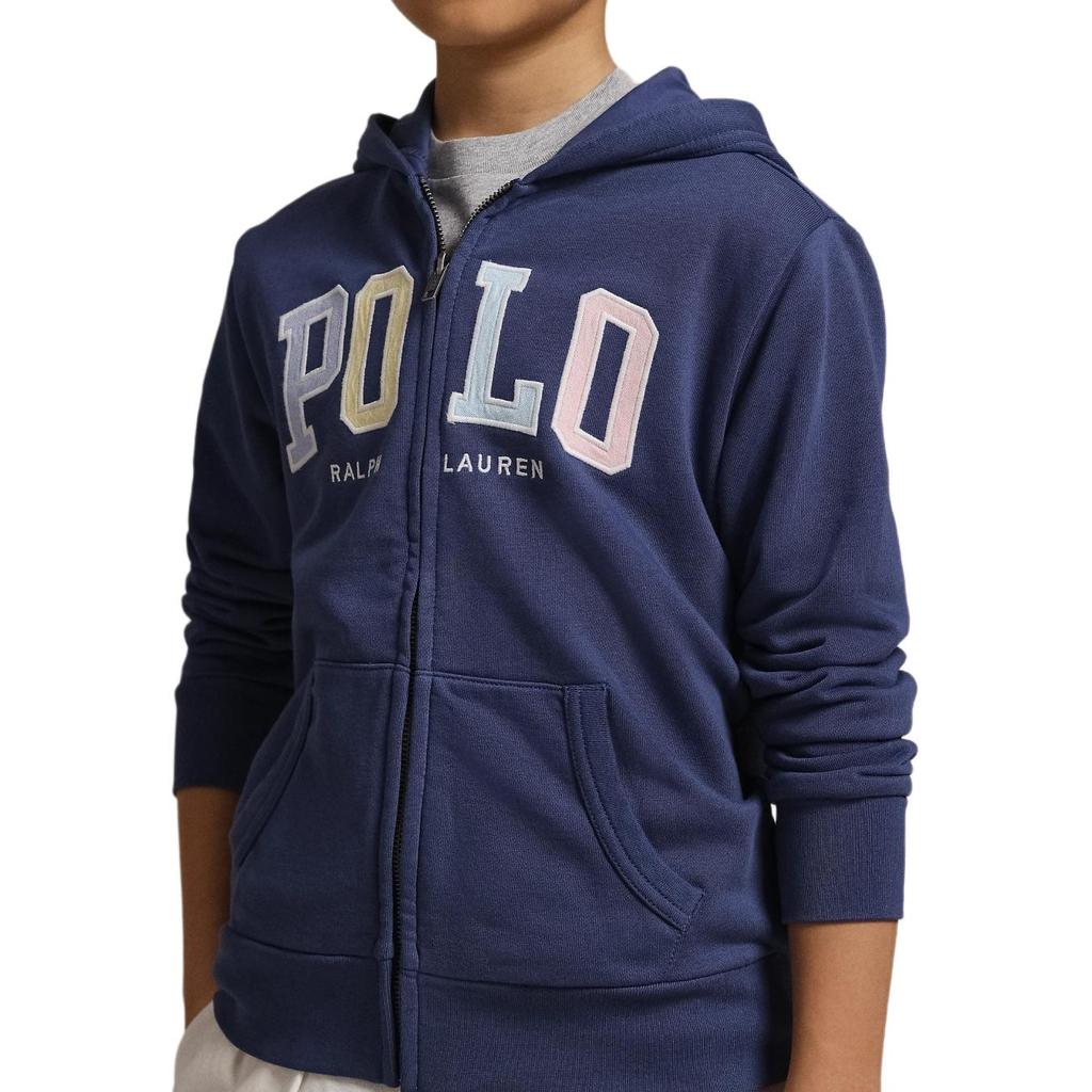 Polo Ralph Lauren Hoodie Logo Fleece Full Zip Hooded Kids Hoodies Blue CWPOKNIY8021386-410