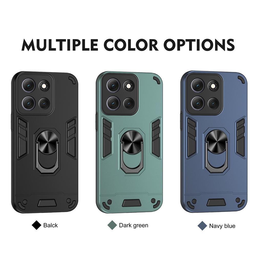 KEYSION Shockproof Case for Motorola MOTO G86 5G Soft Silicone+PC Camera Protection Metal Ring Stand Phone Cover for MOTO G56 5G